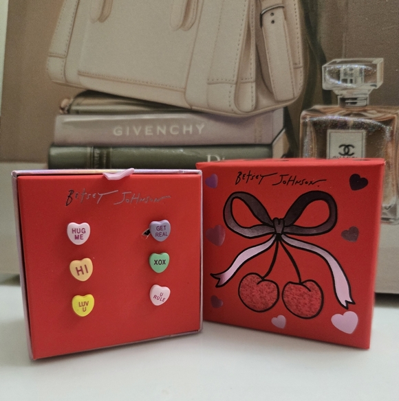 Betsey Johnson Jewelry - Betsey Johnson Love Spell Set Of 3 Pairs Stud Earrings NIB